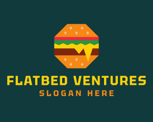 Octagon Cheesy Burger logo design