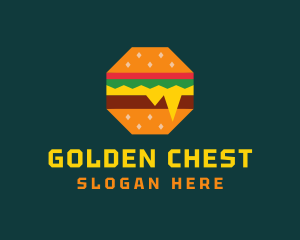 Octagon Cheesy Burger logo design