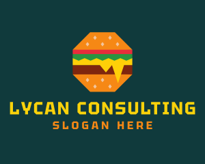 Octagon Cheesy Burger logo design