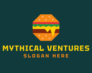 Octagon Cheesy Burger logo design