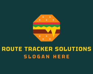 Octagon Cheesy Burger logo design