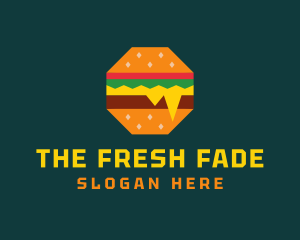 Octagon Cheesy Burger logo design