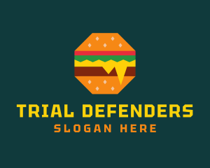 Octagon Cheesy Burger logo design