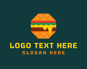 Lunch - Octagon Cheesy Burger logo design