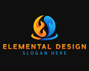 Fire Water Element logo design