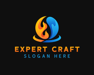 Fire Water Element logo design