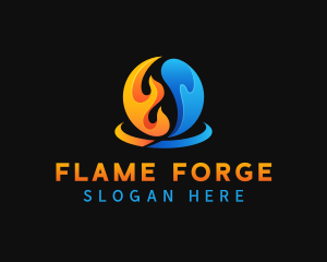 Fire Water Element logo design