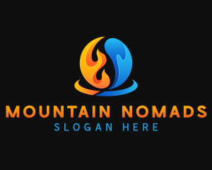 Fire Water Element logo design