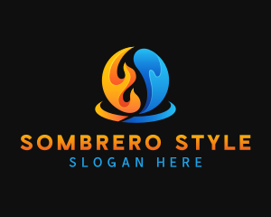 Fire Water Element logo design