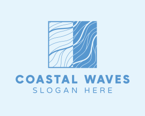 Square Water Wave Brand logo design