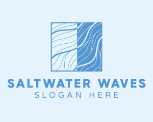 Square Water Wave Brand logo design