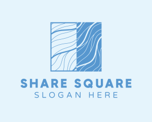 Square Water Wave Brand logo design