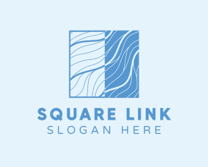 Square Water Wave Brand logo design