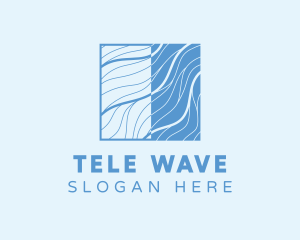 Square Water Wave Brand logo design