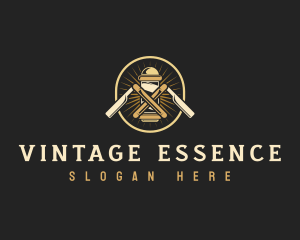 Vintage Barber Razor logo
