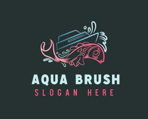 Pink Fish Boat logo design