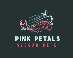 Pink Fish Boat logo design