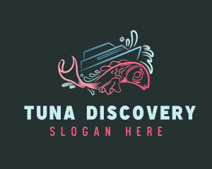 Pink Fish Boat logo design