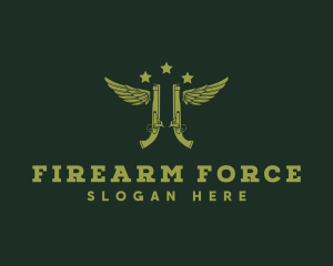 Military Gun Rifle logo design