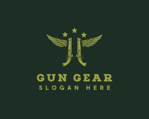 Military Gun Rifle logo design