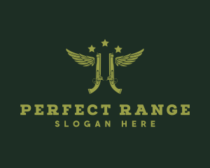 Military Gun Rifle logo design