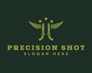 Military Gun Rifle logo design