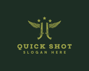 Military Gun Rifle logo design