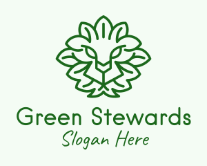 Green Lion Leaves logo design