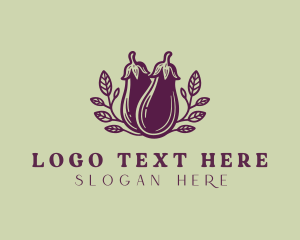 Organic Farm Eggplant Logo