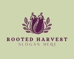 Organic Farm Eggplant logo design