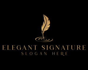 Calligrapher Quill Pen logo design