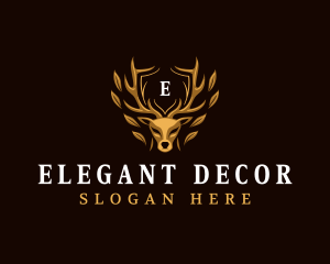 Premium Deer Horn logo design