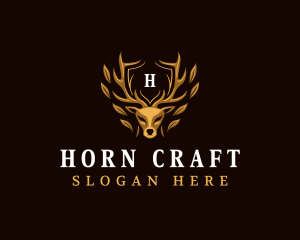 Premium Deer Horn logo design