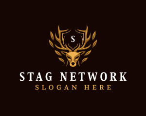 Premium Deer Horn logo design