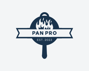 Fire Hot Cooking Pan logo design