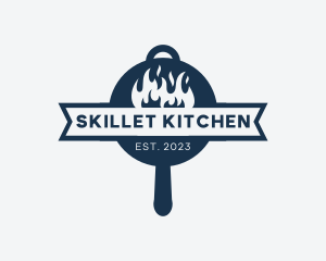 Fire Hot Cooking Pan logo design