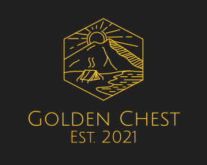 Golden Hexagon Camp logo design