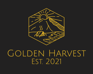 Golden Hexagon Camp logo design