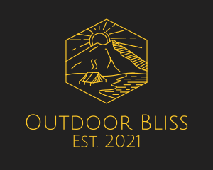 Golden Hexagon Camp logo design