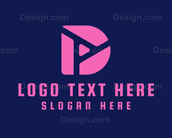 Pink Fluro Letter D Logo