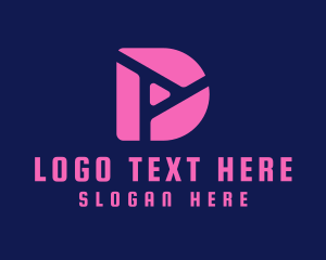 Pink Fluro Letter D  logo