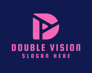 Pink Fluro Letter D  logo design