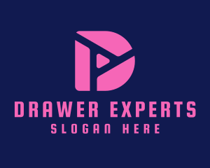 Pink Fluro Letter D  logo design