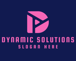 Pink Fluro Letter D  logo design