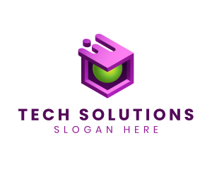 3D Cube Software Tech logo design