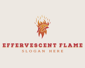 Flame Chicken Barbecue logo design