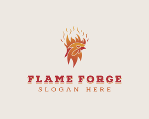 Flame Chicken Barbecue logo design