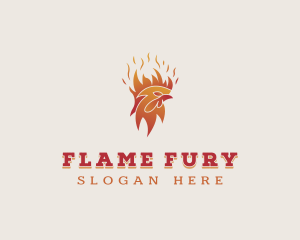 Flame Chicken Barbecue logo design