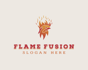 Flame Chicken Barbecue logo design