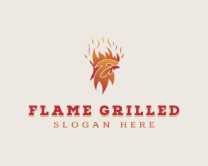 Flame Chicken Barbecue logo design